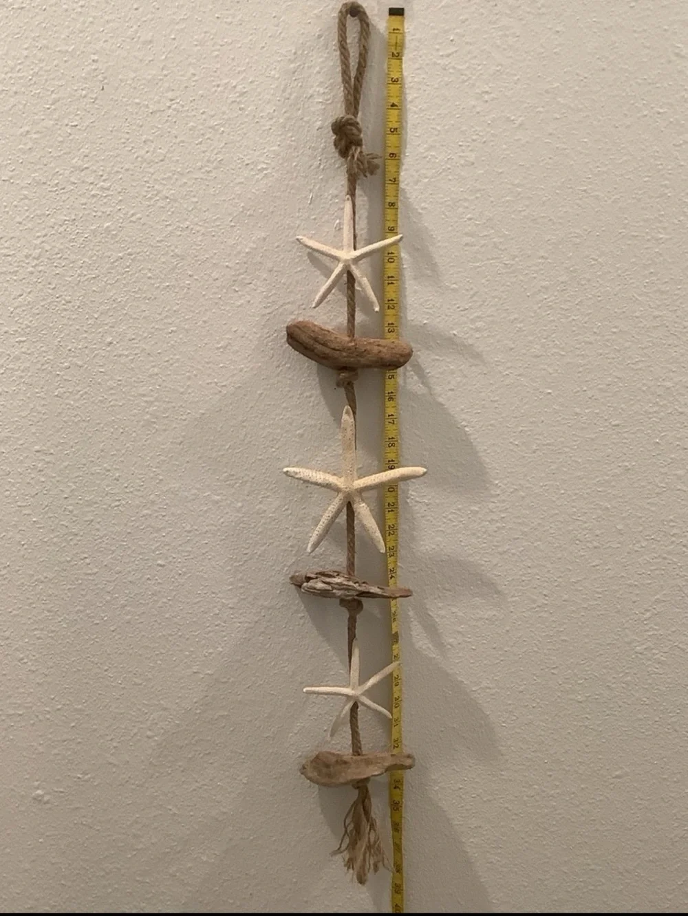 Driftwood Art, Driftwood & Large Starfish Mobile , Driftwood & Starfish Coastal